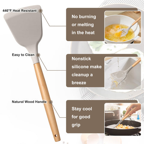 E-far silicone utensils whisk, durable heat-resistant tool for even mixing.
