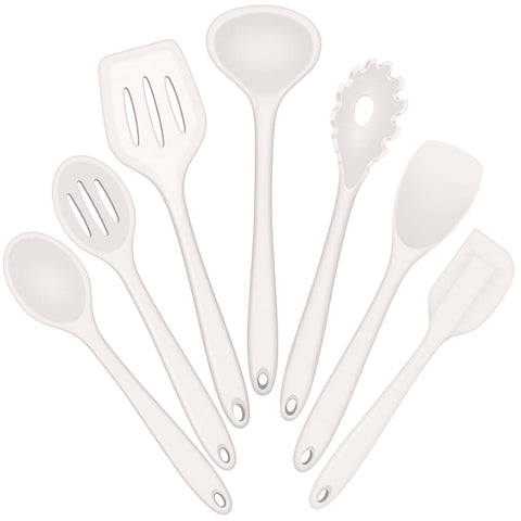 E-far silicone spatula in white, heat resistant for nonstick pans