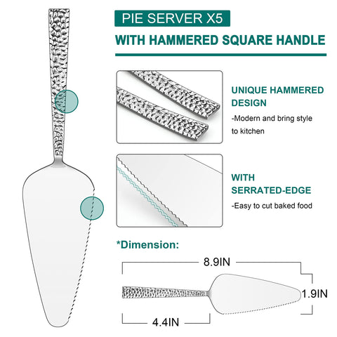 E-far square-handle hammered design adds vintage flair and a sturdy grip.