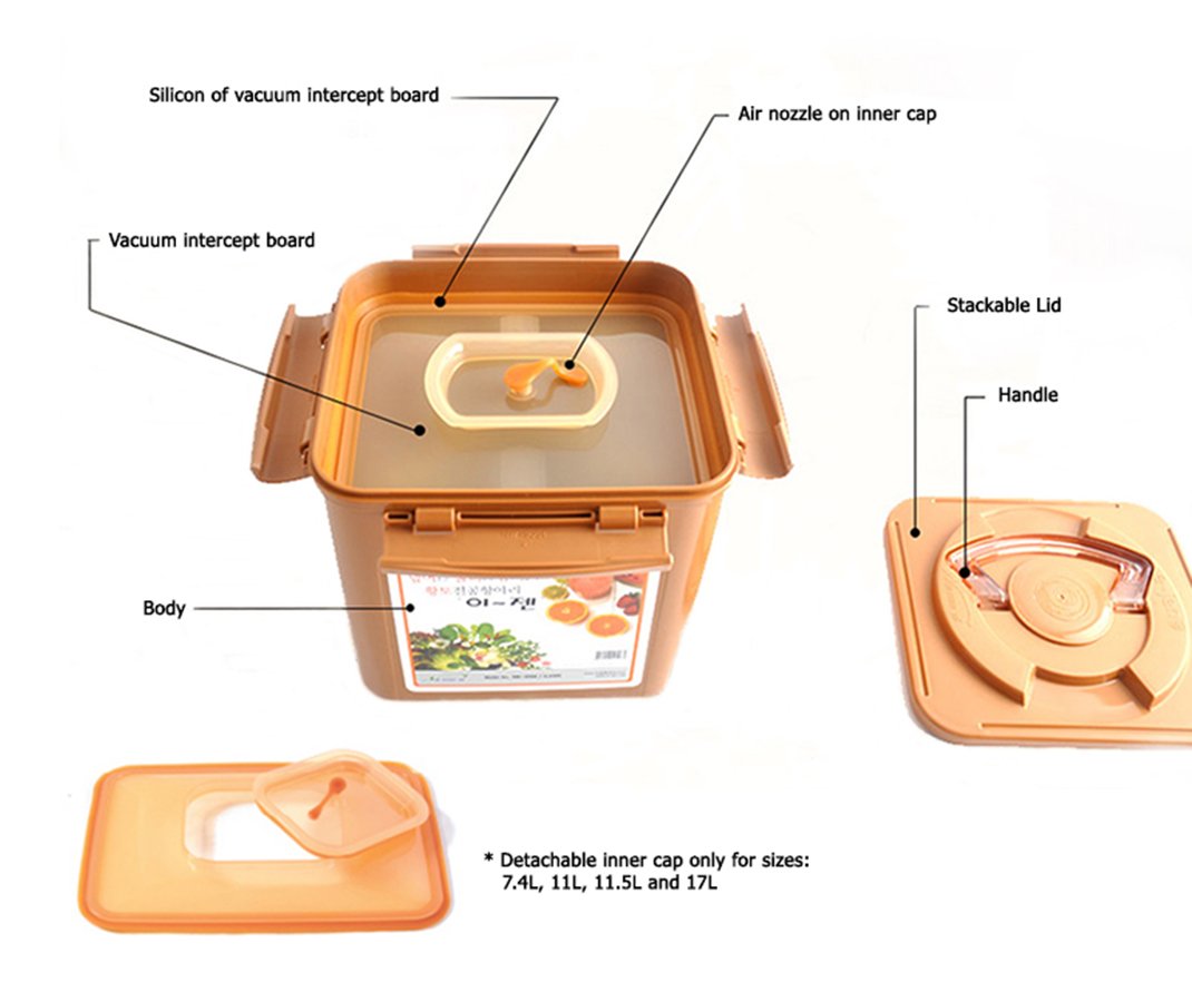 e-jen Adjustable inner pressing plate minimizes air pockets for consistent fermentation.