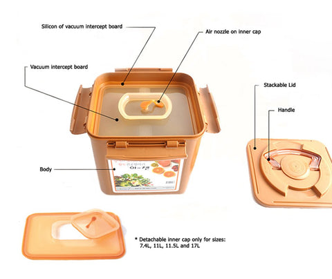 e-jen Adjustable inner pressing plate minimizes air pockets for consistent fermentation.