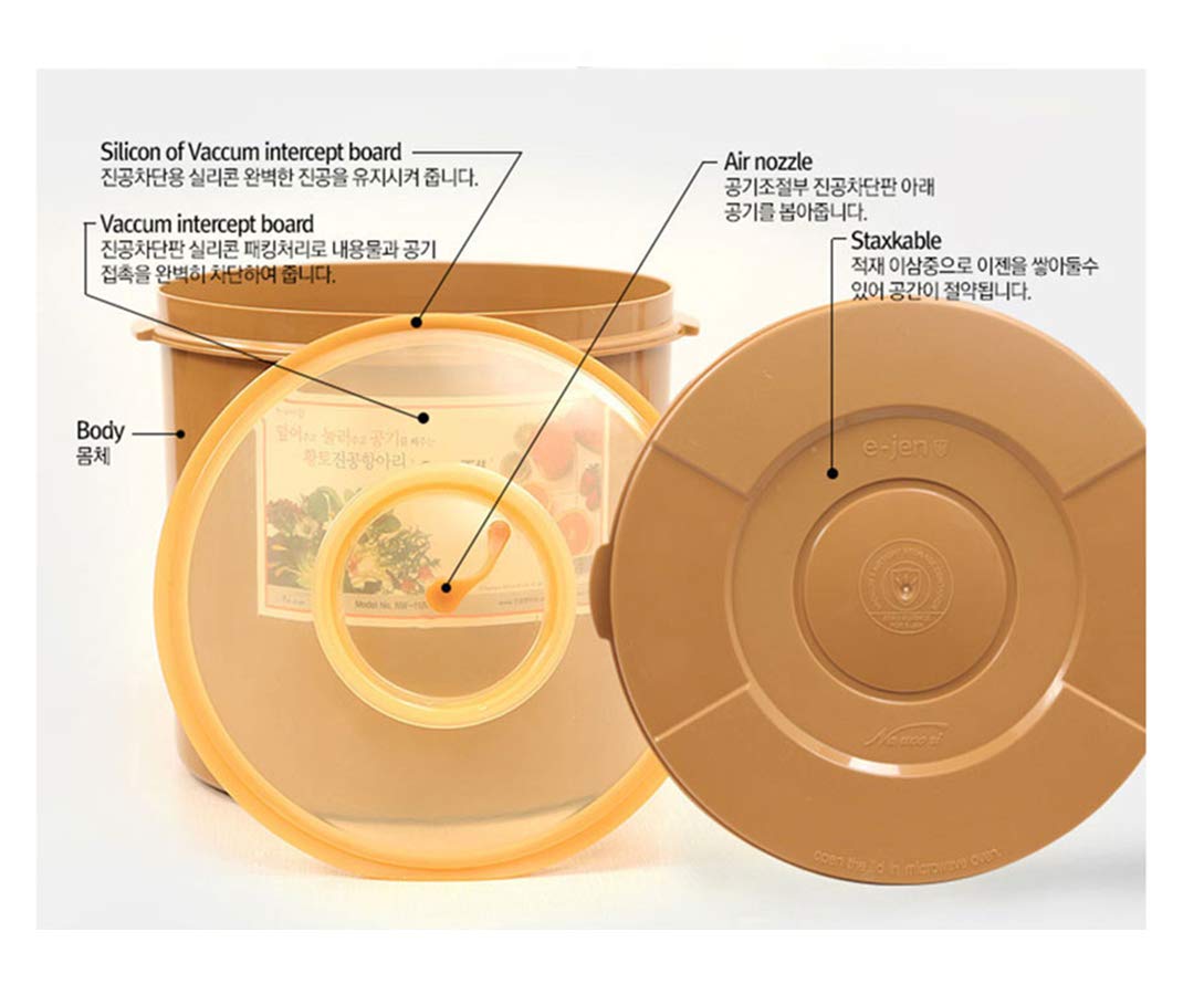 e-jen adjustable pressing plate minimizes air pockets during fermentation.