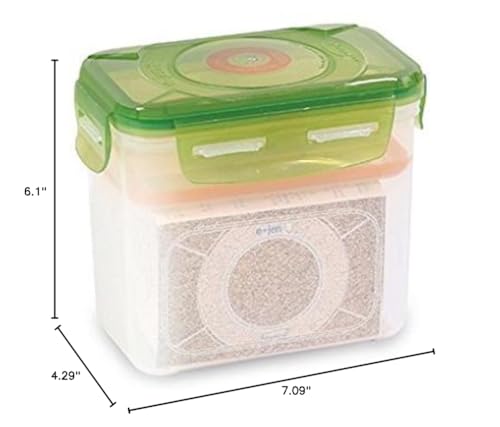 e-jen Premium Kimchi Container in earthenware green with sturdy, safe materials.