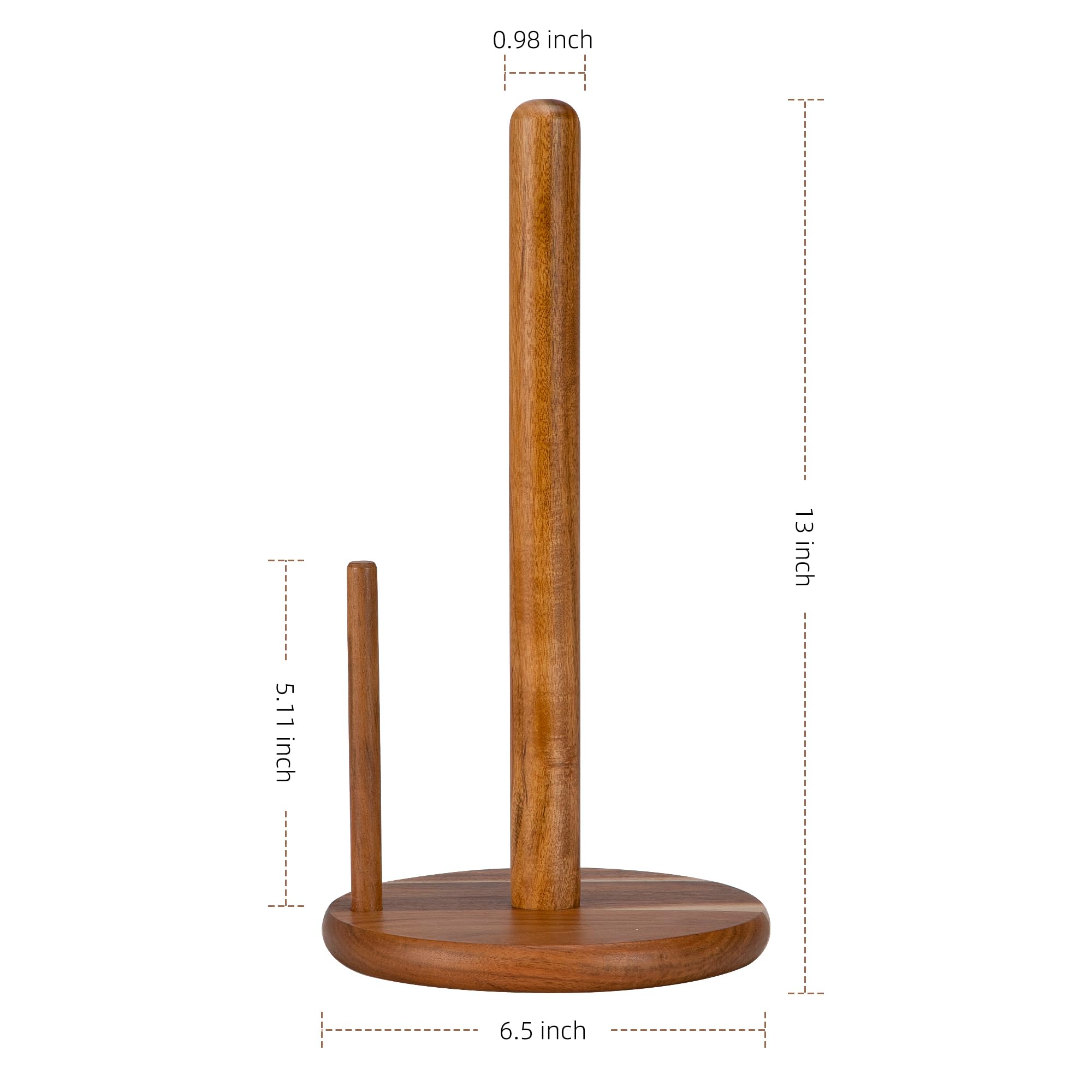 Natural acacia wood finish adds warm style to any kitchen decor.
