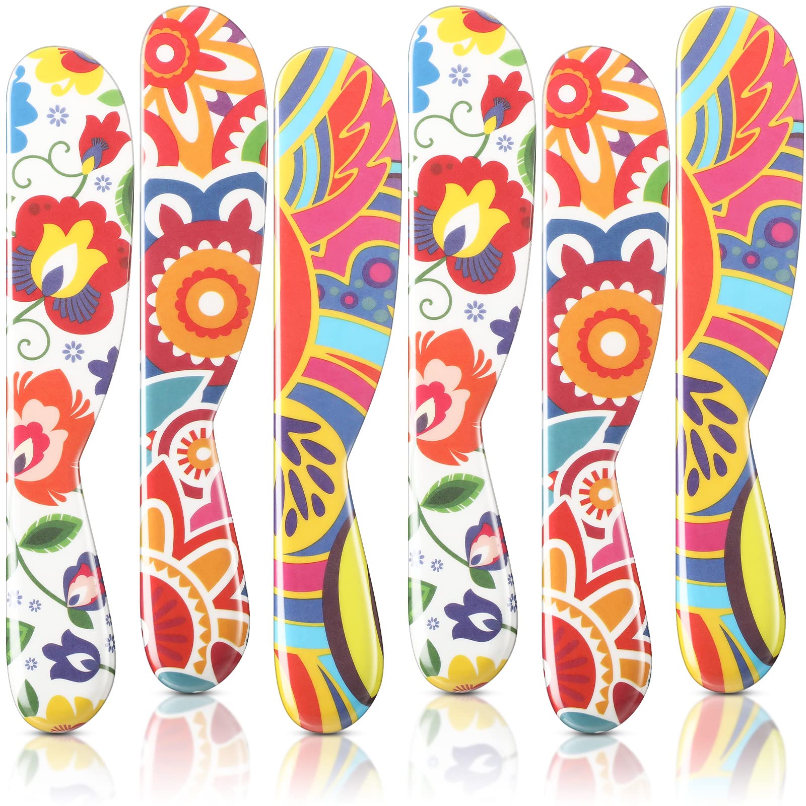 Eaasty colorful 6-inch butter spreaders on a kitchen counter for smooth spreading