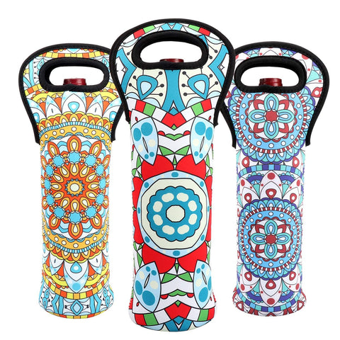 Eacolle neoprene wine tote with insulated single bottle carrier keeps drinks at the right temperature