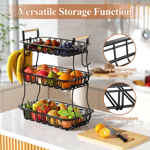 EACONPT large capacity storage holds apples bananas and potatoes