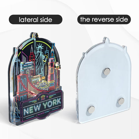 EagleBuddy New York Fridge Magnet night-view glow highlights skyline.