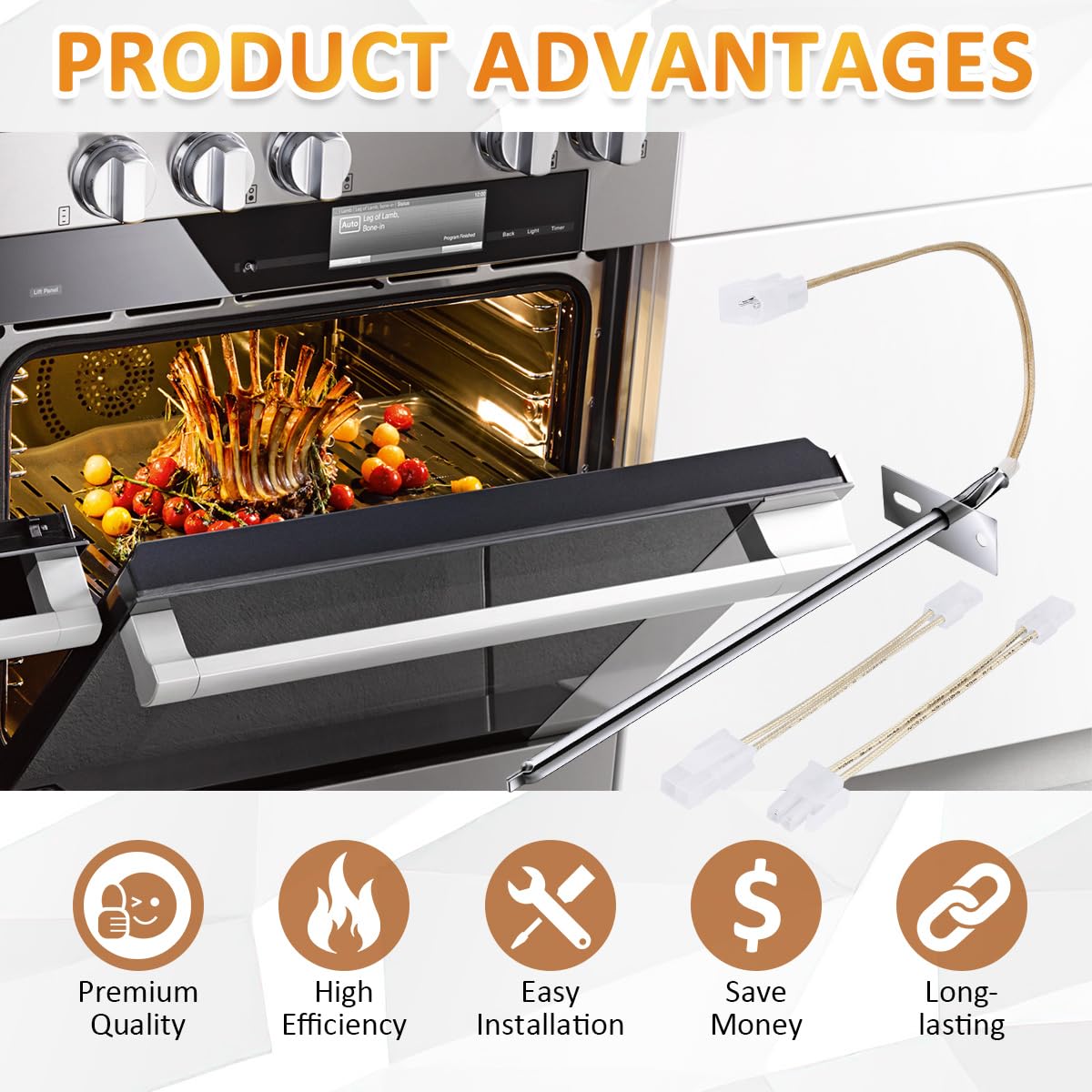 Premium quality material ensures durable oven sensor replacement.
