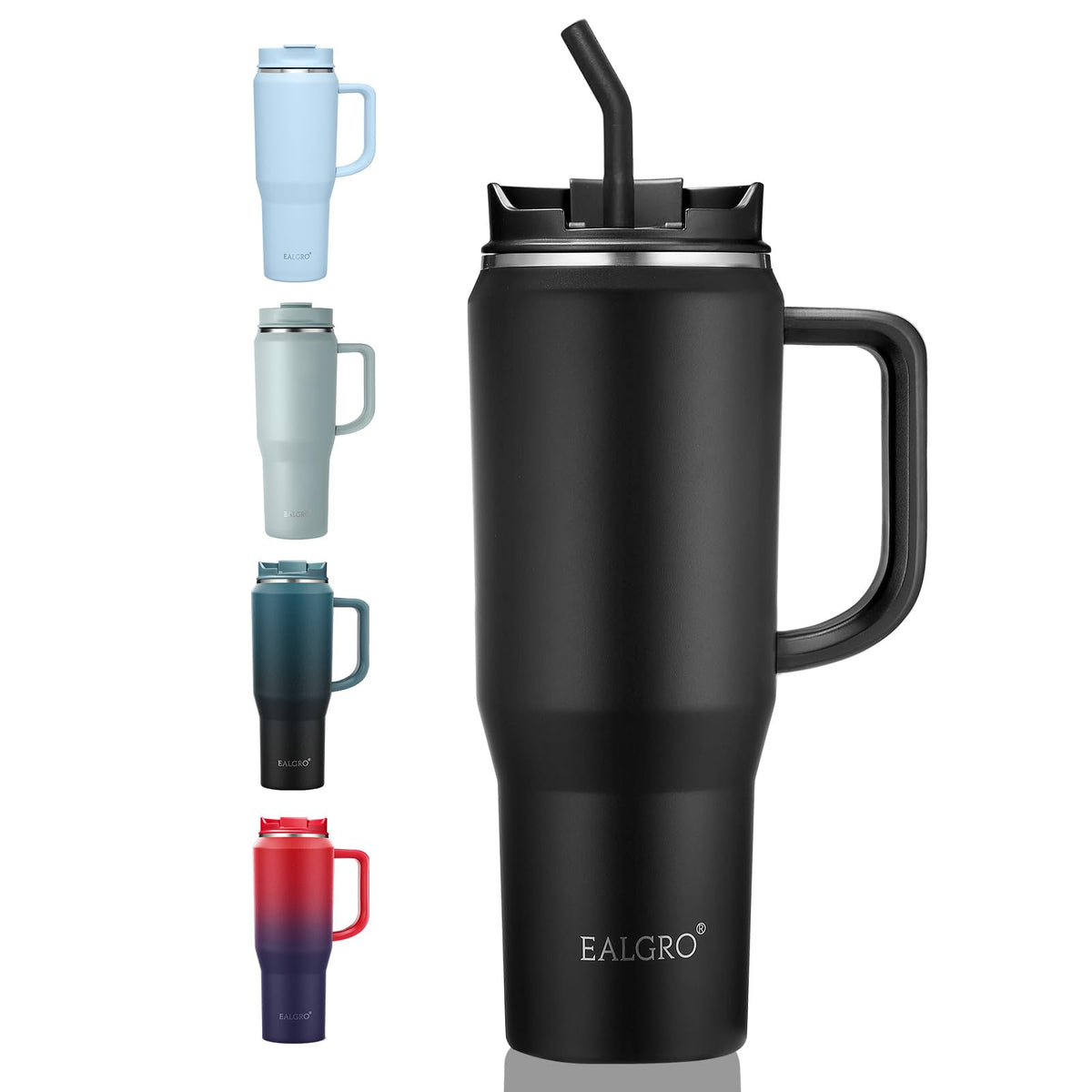 EALGRO 40 oz tumbler with handle for easy on-the-go hydration.