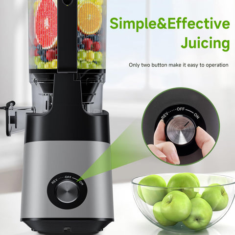 Compact countertop design of the EanOruus juicer fits busy kitchens.