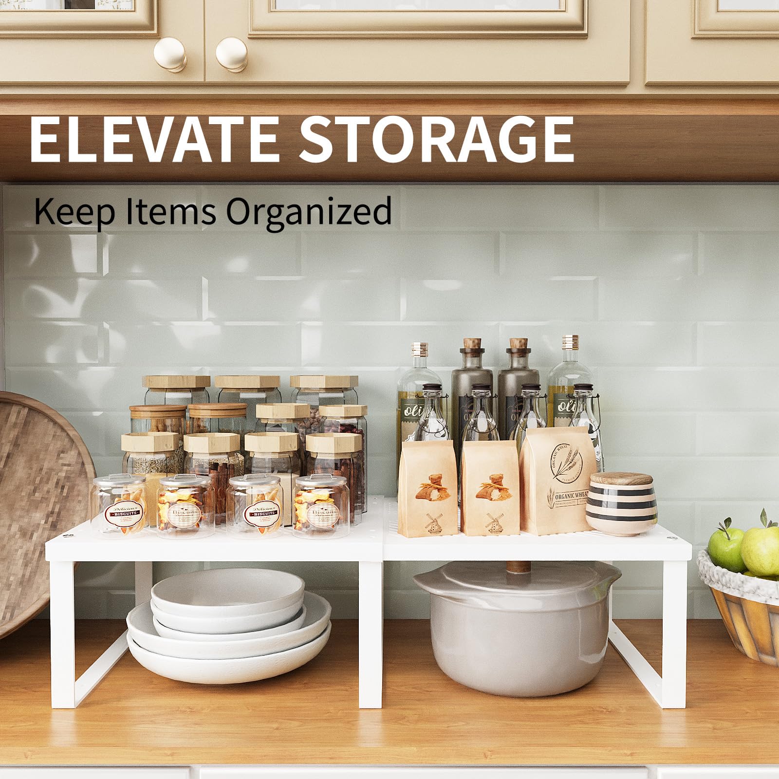 EAROND shelf features rust-resistant coating for durable kitchen storage.