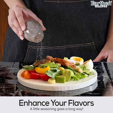 EARTHEN CRAFTS egg shaped salt and pepper shakers offer stylish storage