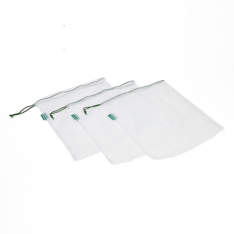 Close-up of Earthwise lightweight mesh bag showing thin fibers and portability.