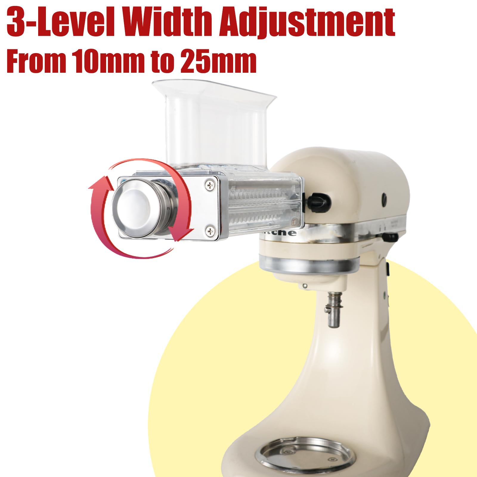 Eascandy tenderizer three-thickness-settings for KitchenAid helps customize tenderness precisely.