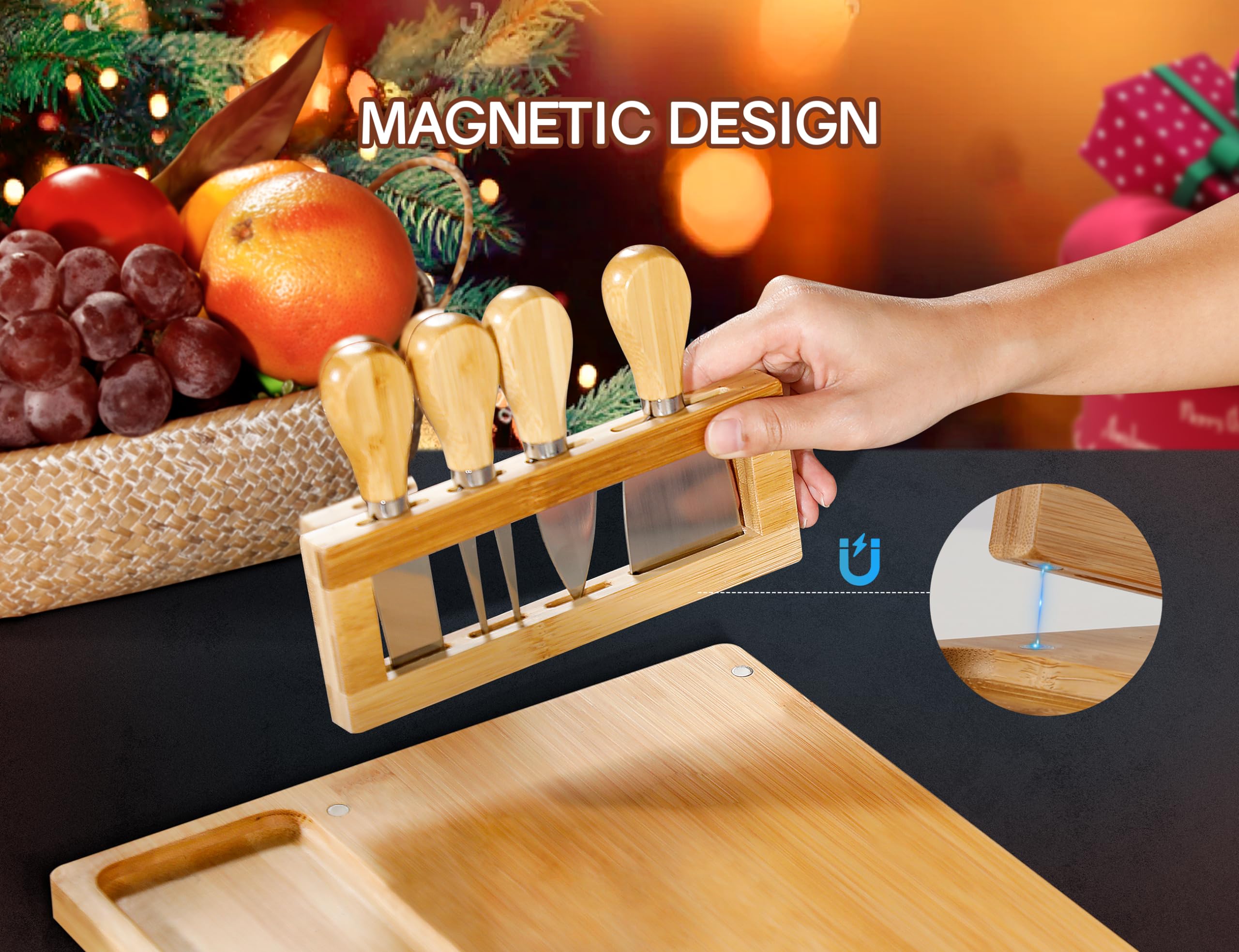 Easy-clean bamboo surface ready for simple maintenance.