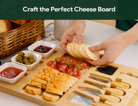 Easoger extra large 28-inch cheese board for big gatherings