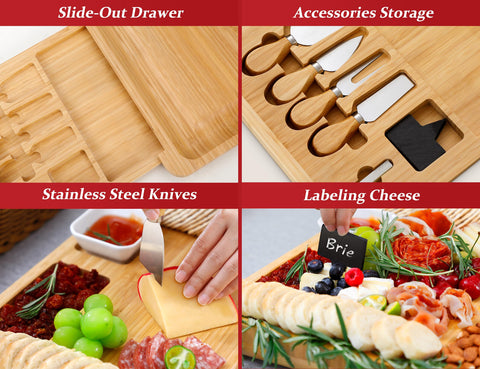 Easoger knives in drawer for easy serving and clean setup.