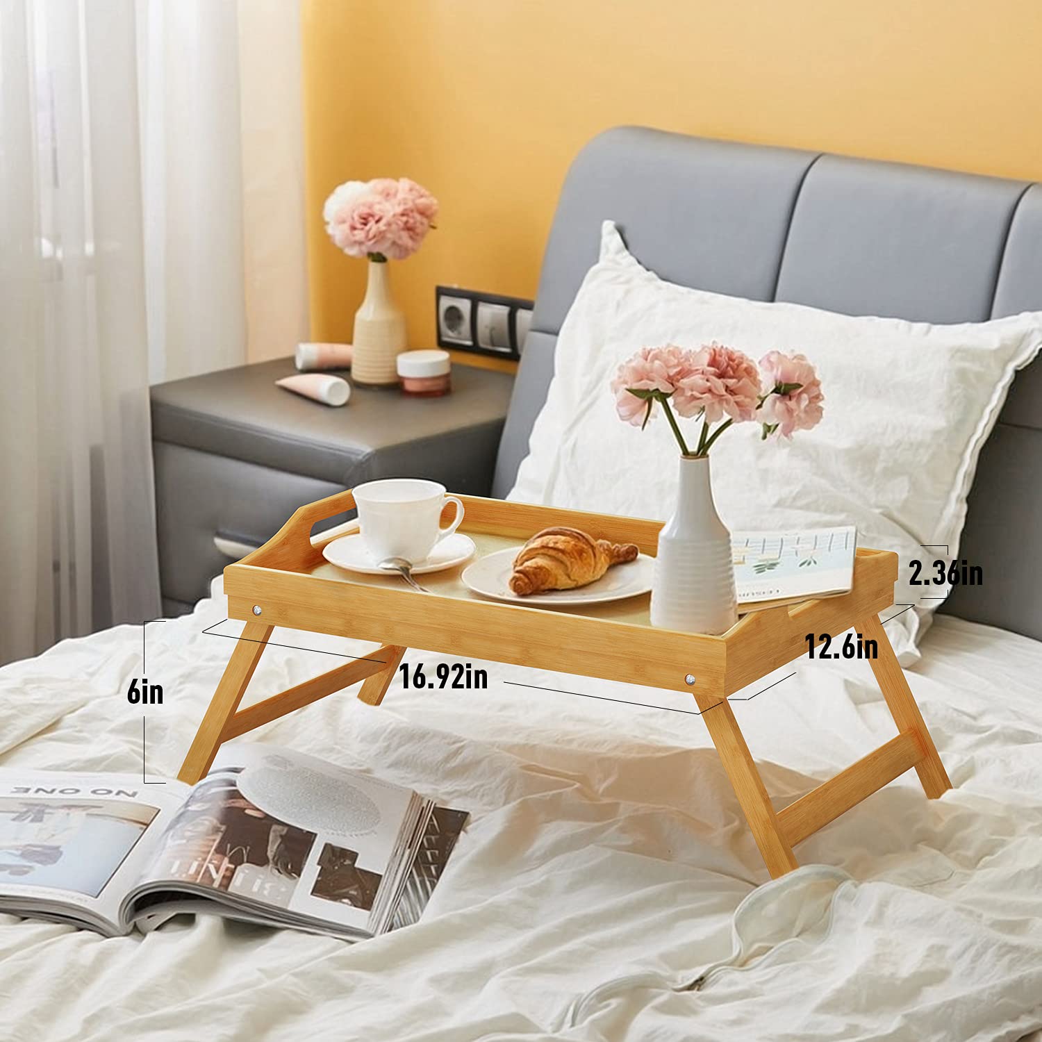Easoger laptop-ready bed tray for reading or work