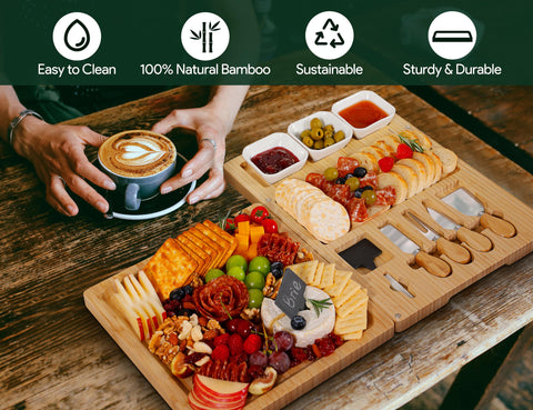 Easoger four-piece serving knives set for cheese presentation