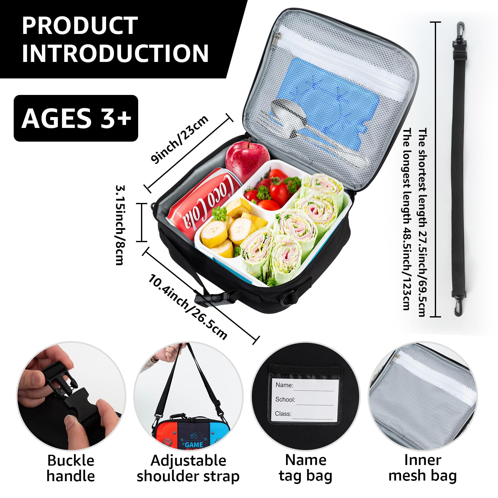 Easozoom inner mesh-pocket view showing space for utensils