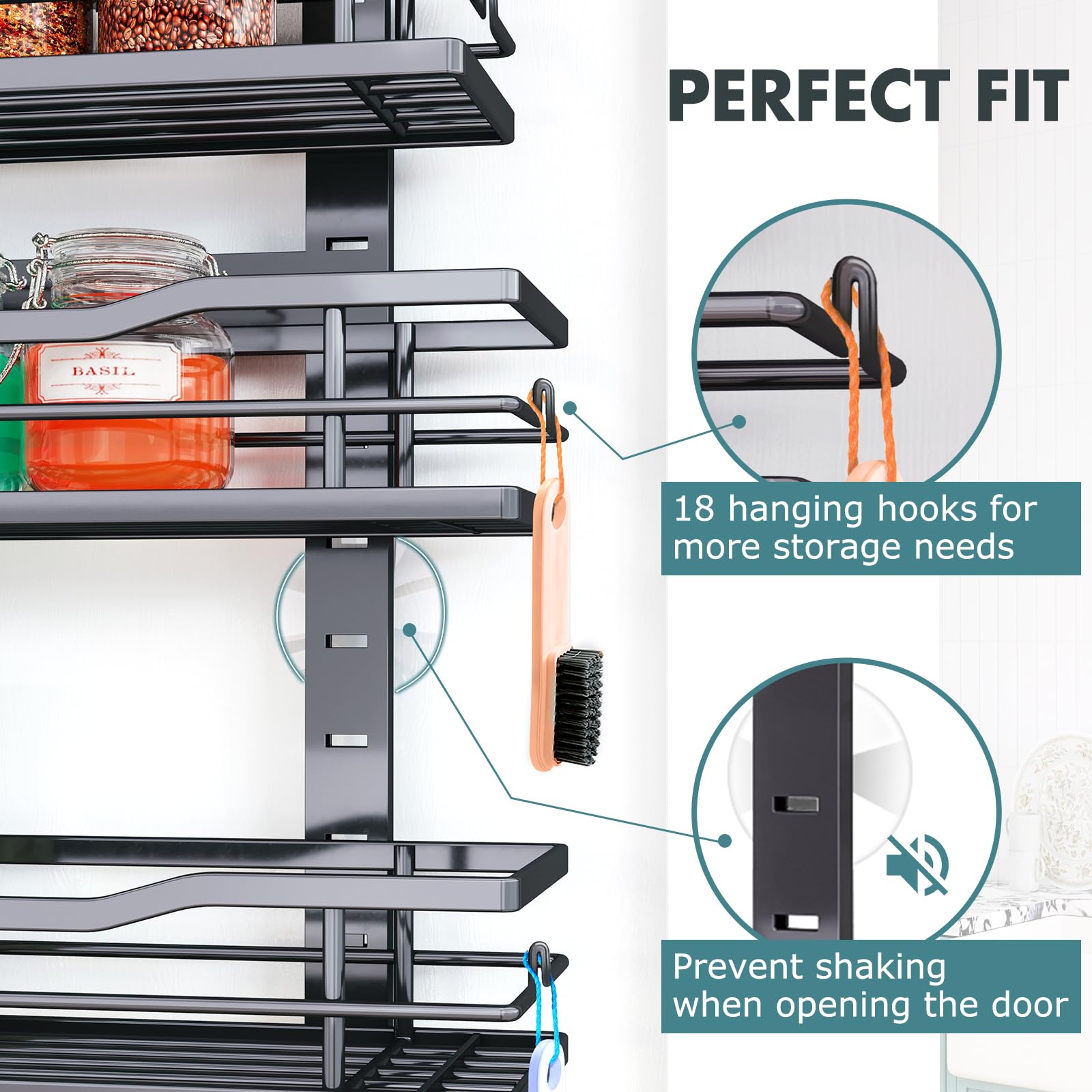 Tall frame height of Eastherry organizer fitting tall items and jars