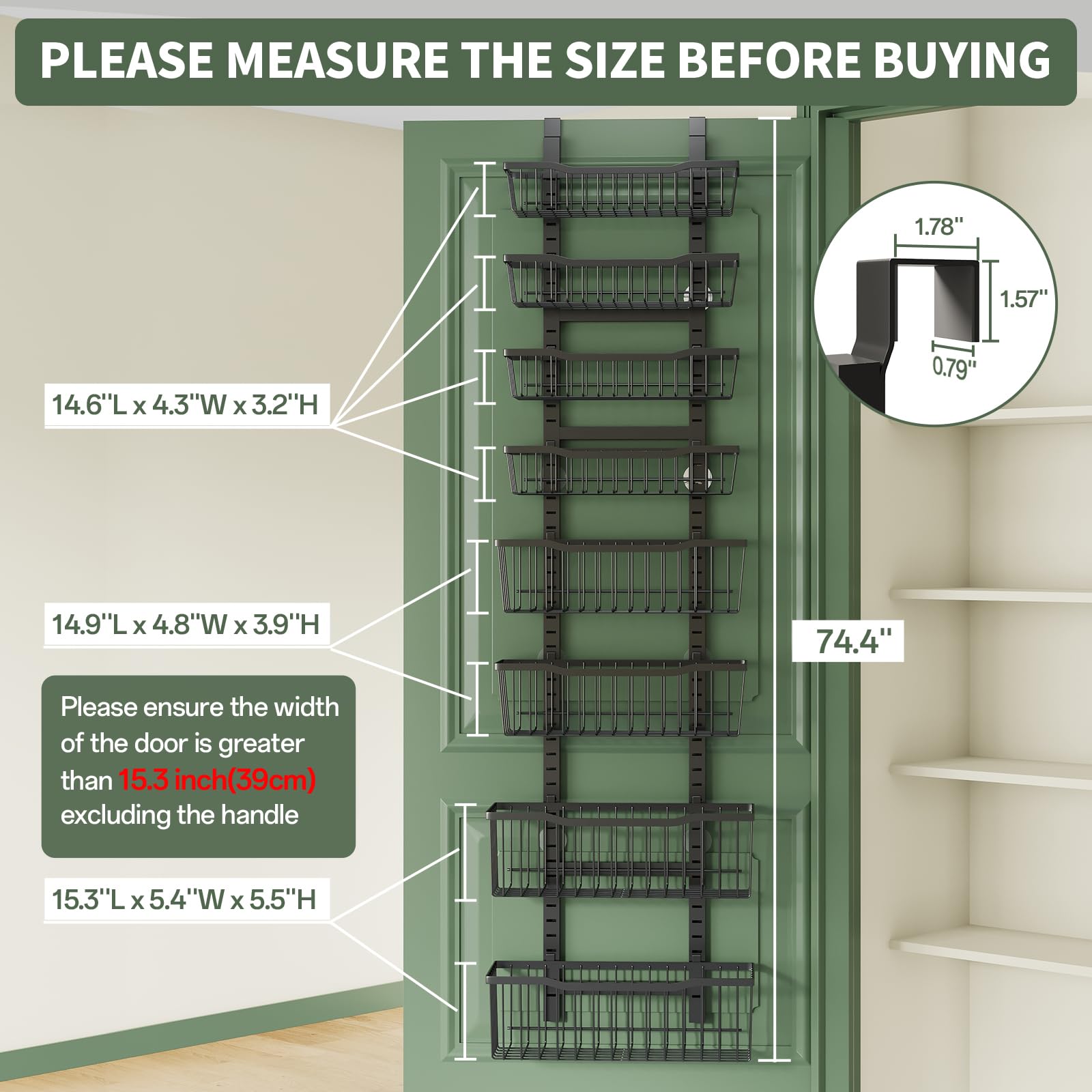 Eastherry adjustable baskets demonstrate flexible arrangement for spices and jars.