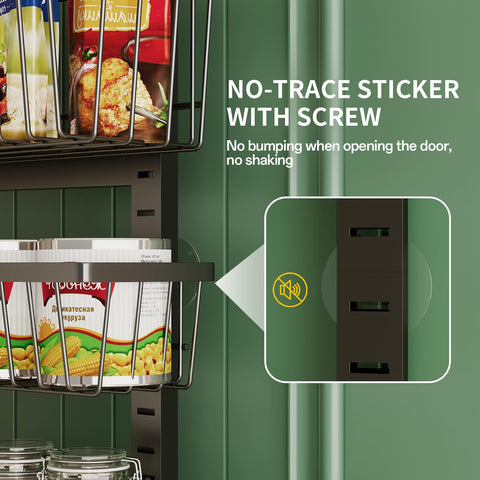 Eastherry spice and jar storage keeps pantry items accessible.