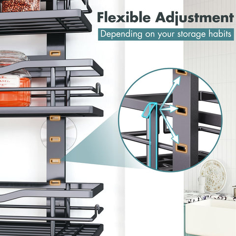 Versatile storage capabilities of Eastherry organizer across spices, bottles, and cleaners