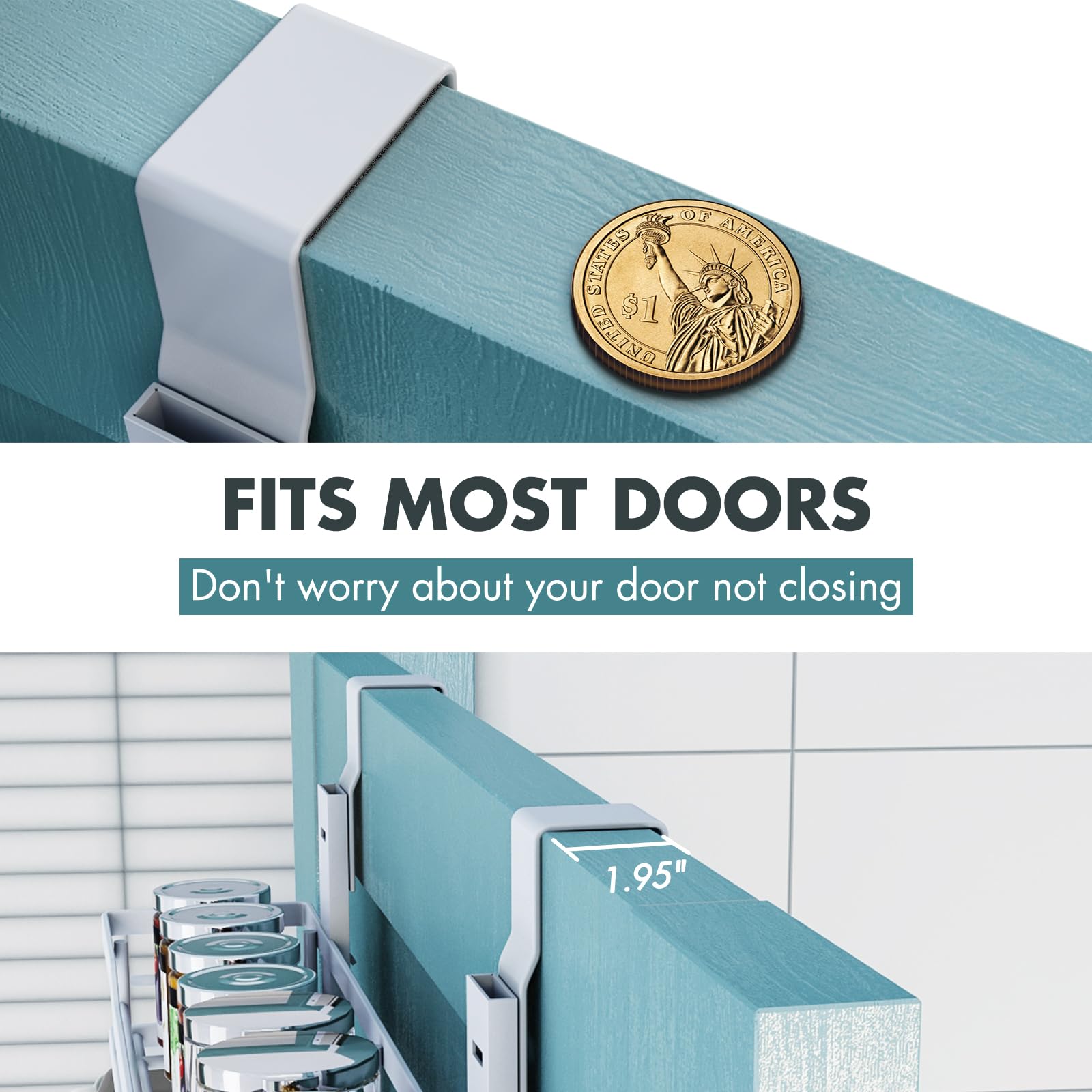 Eastherry white door organizer frame standing tall at 59 inches
