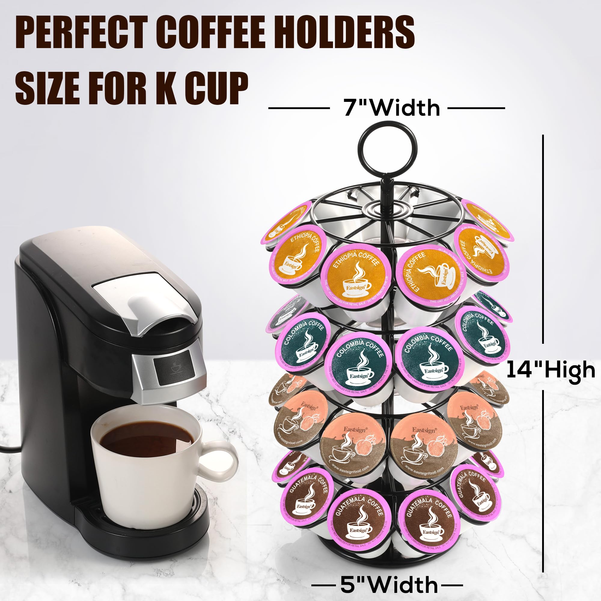 Eastsign 360-degree rotation carousel with top handle for easy access