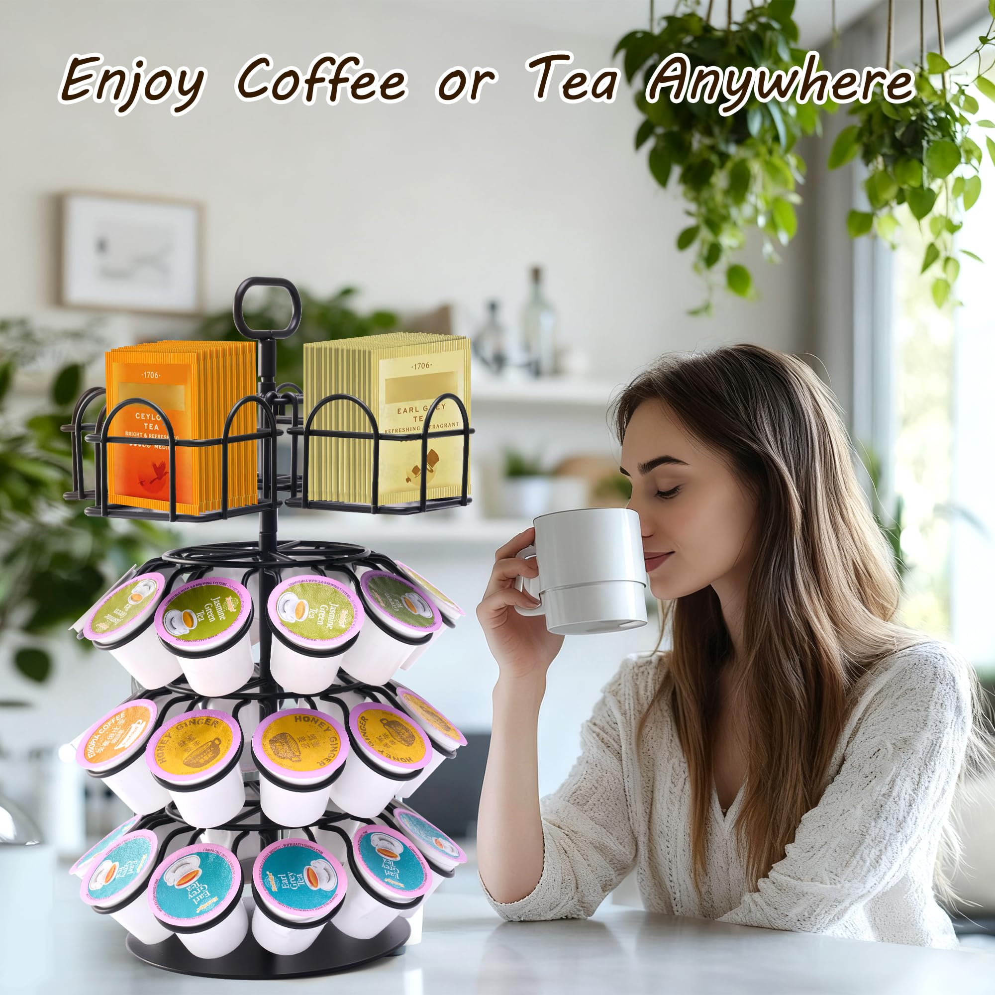 Eastsign countertop organizer sits neatly beside your coffee machine.