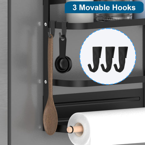 Easttowest paper towel holder saves fridge space and speeds cleanup.