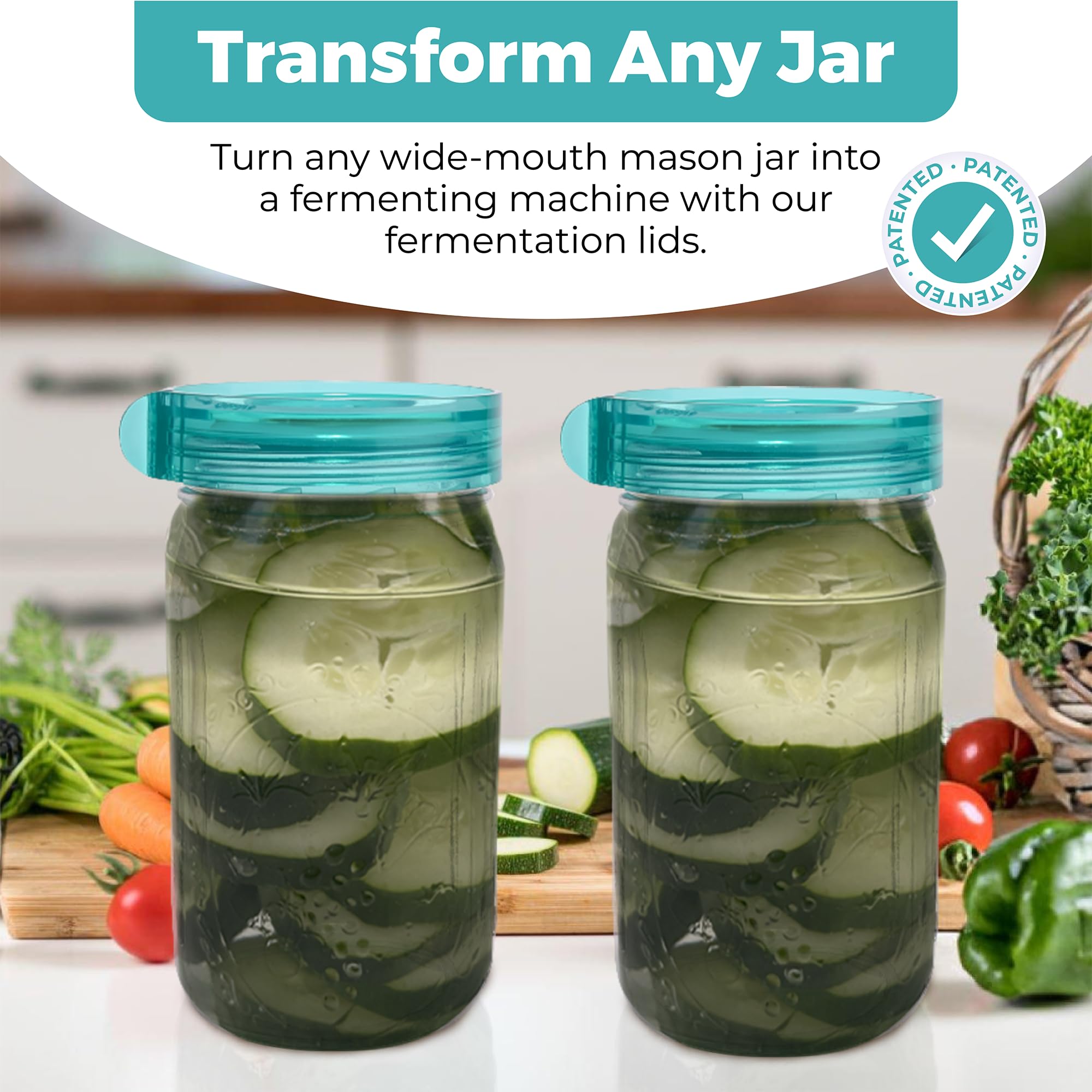 Easy Fermenter kimchi-pickle-sauerkraut fermentation in jars for home batches