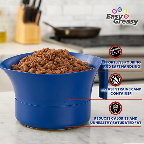 Easy Greasy ground beef grease separator helps collect fat for disposal.