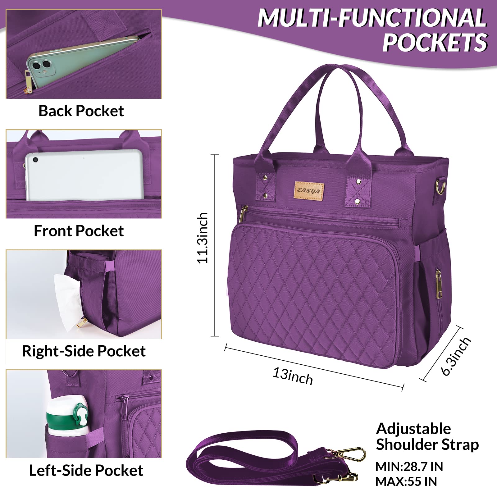EASYA Lumina Purple back pocket securely holds phone and keys