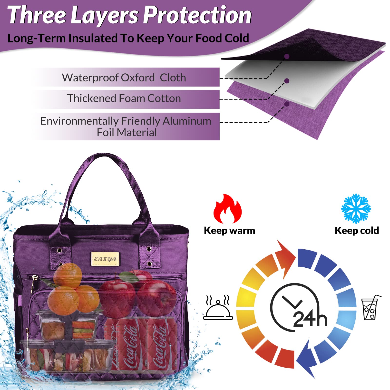 EASYA Lumina Purple detachable strap offers hands-free carrying