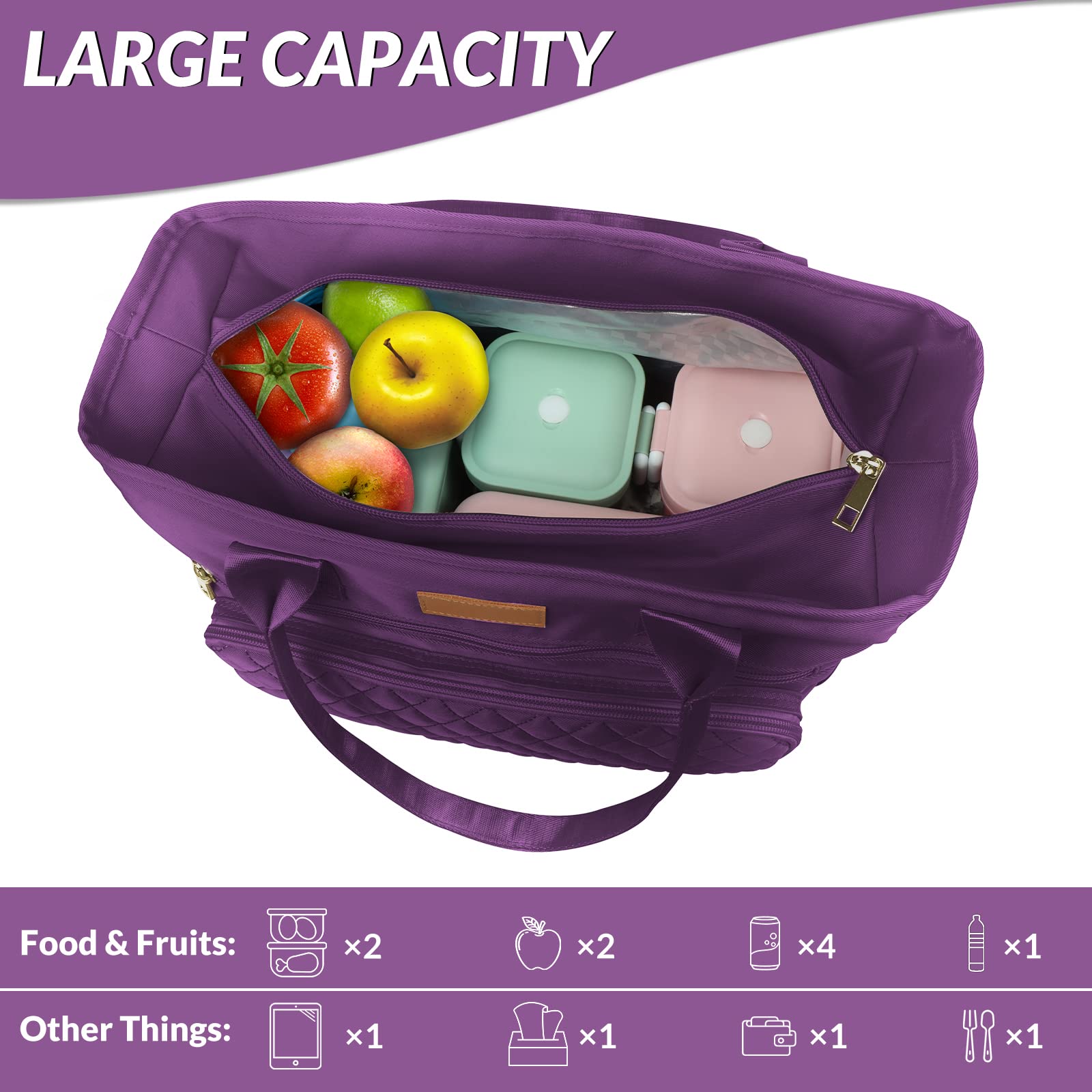 EASYA Lumina Purple front pocket stores essentials for quick access