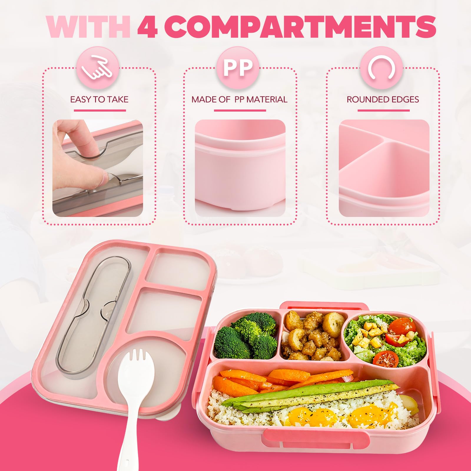EASYFUN Bento Box is dishwasher-safe and BPA-free for easy cleanup