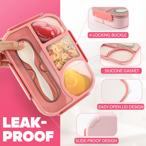 EASYFUN Bento Box locking buckles keep the lid secure during transport