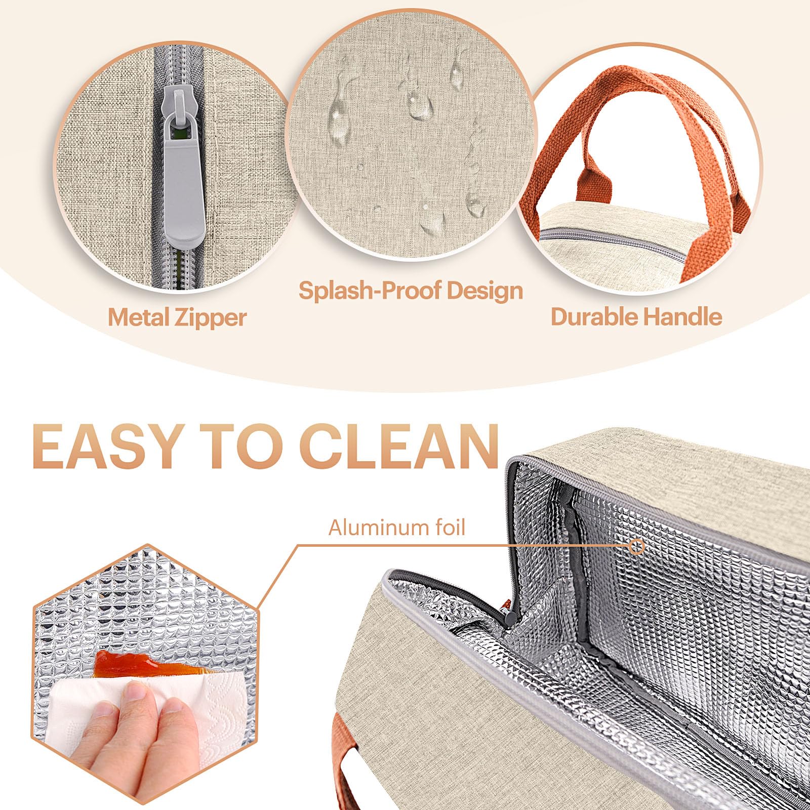 EasyFUN aluminum foil lining cleans easily and neutralizes odors.