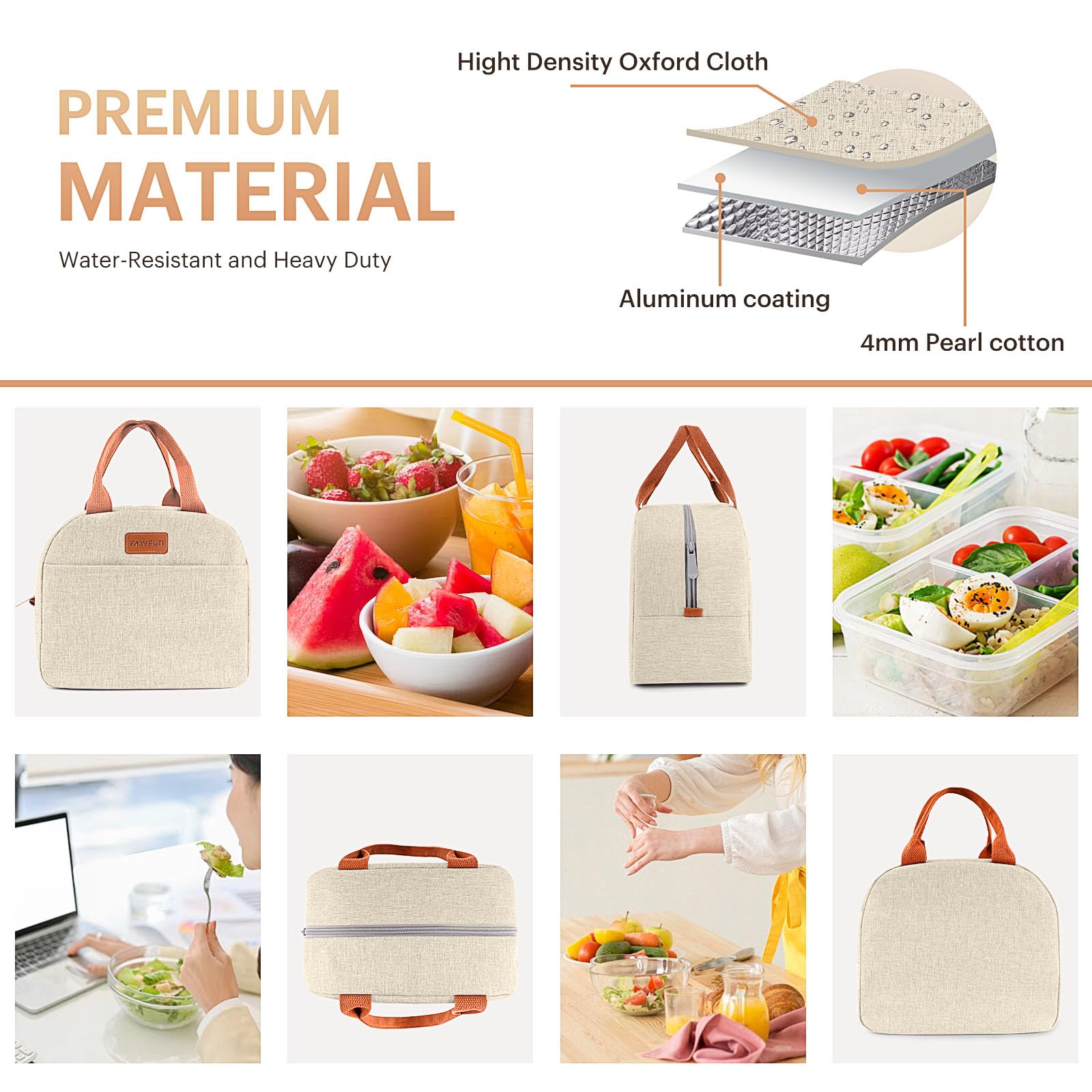 EasyFUN heavy-duty linen handle offers stable carrying for trips.