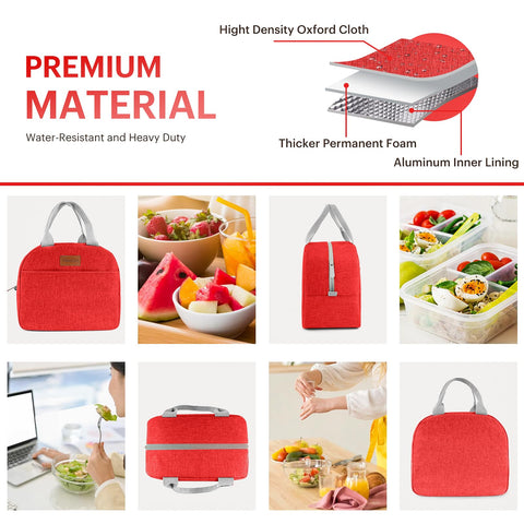 EASYFUN lunch bag heavy-duty linen handle offers comfortable carrying.
