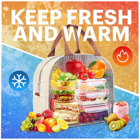 EasyFUN lunch bag size 11-5x7x8-5 inches fits containers.