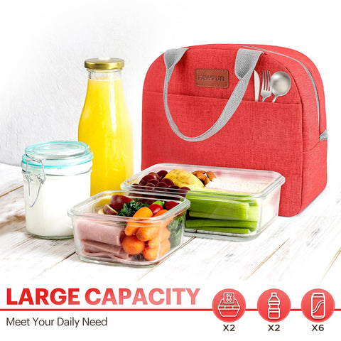 EASYFUN lunch bag waterproof Oxford surface resists wear during daily use.