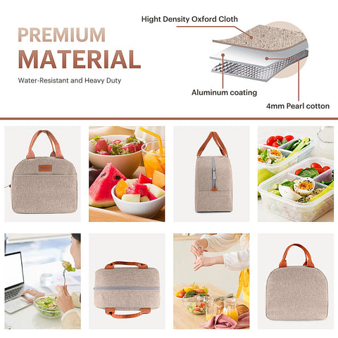 EASYFUN lunch bag aluminum lining is easy to clean and odor-free