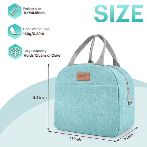 EASYFUN lunch bag Aqua Green open compartment shows easy loading of meals and snacks.