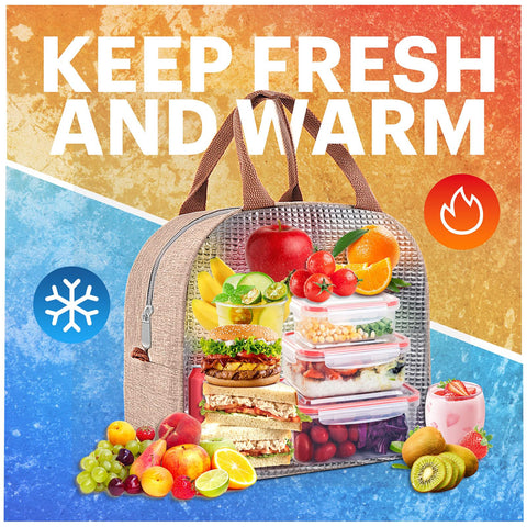 EASYFUN lunch bag features a sturdy linen handle for comfortable carrying