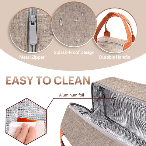 EASYFUN lunch bag insulation helps keep food cold or warm for hours