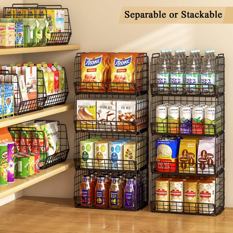 easykitch foldable wire baskets shown folded for compact storage.